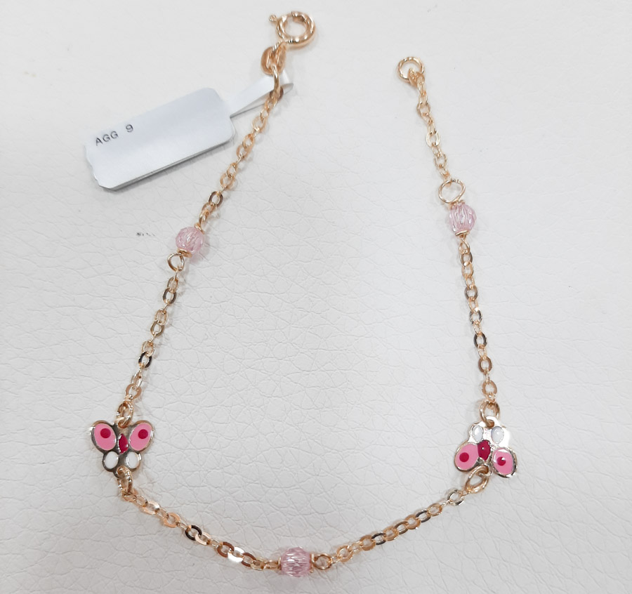 Βραχιολι παιδικο χρυσο 9 καρατια με σμαλτο.Childrens bracelet 9 carats gold with enamel