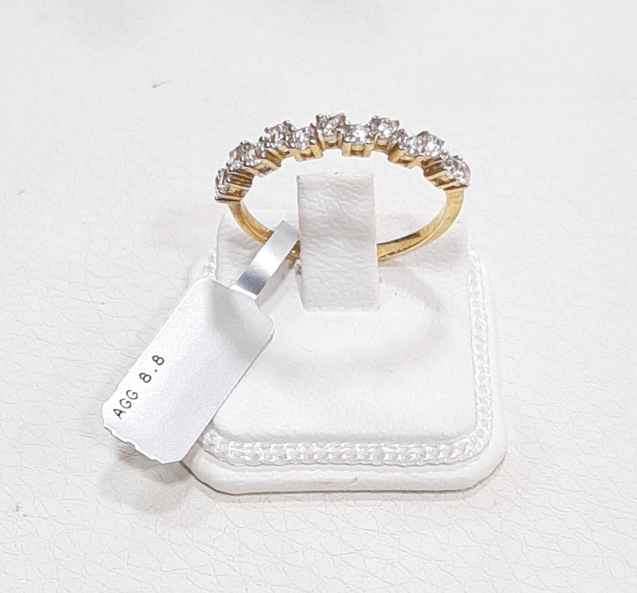 Ring 14 carats gold with white CZ